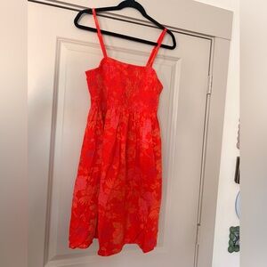 Universal Thread Bright Orange Floral Smocked Sundress